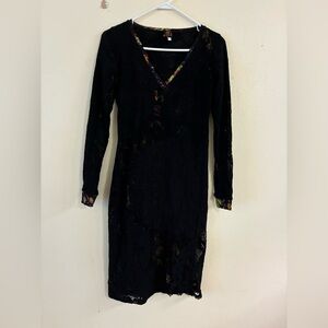 Vintage Jean Paul Gaultier Soleil Women’s Dress Y2K 90s Mesh Bodycon Black L